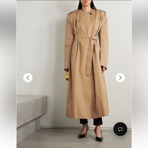 KHAITE - Minnler belted coated cotton-blend tan trench coat